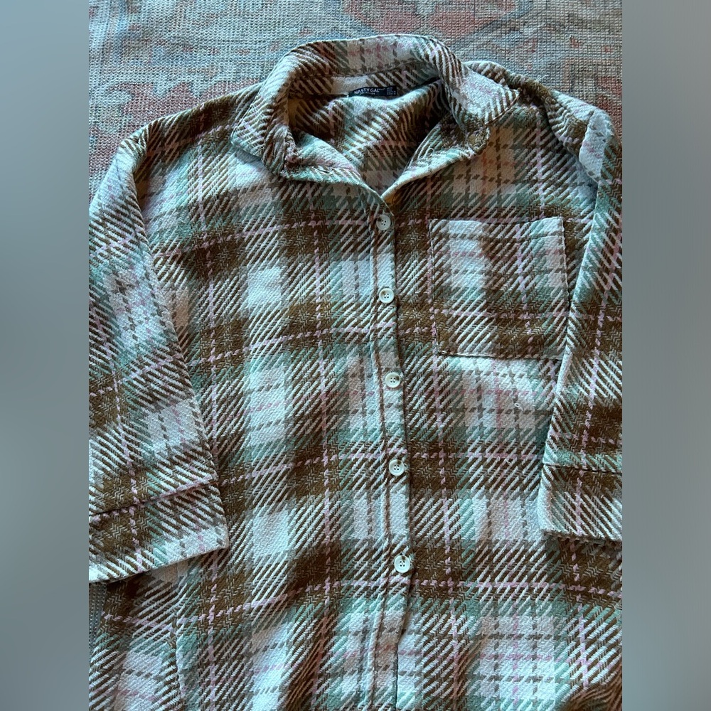 Nasty Gal Oversized Flannel tunic